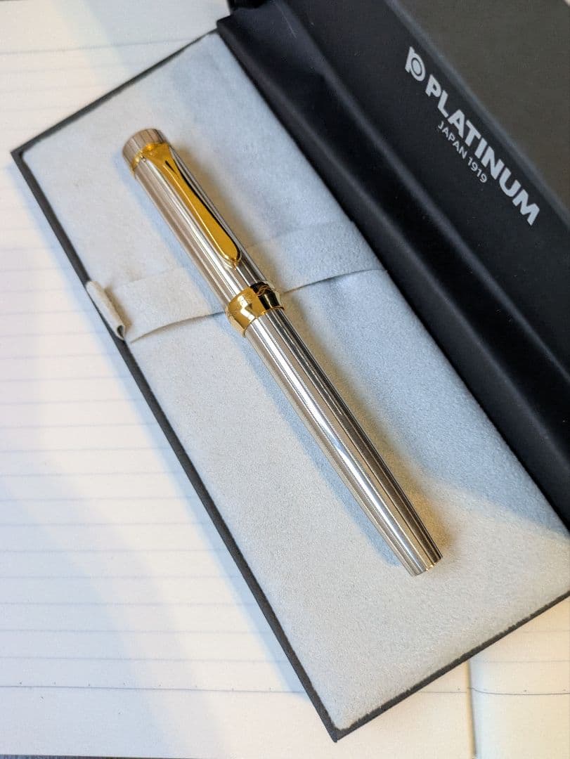 プラチナ万年筆　銀無垢　中字