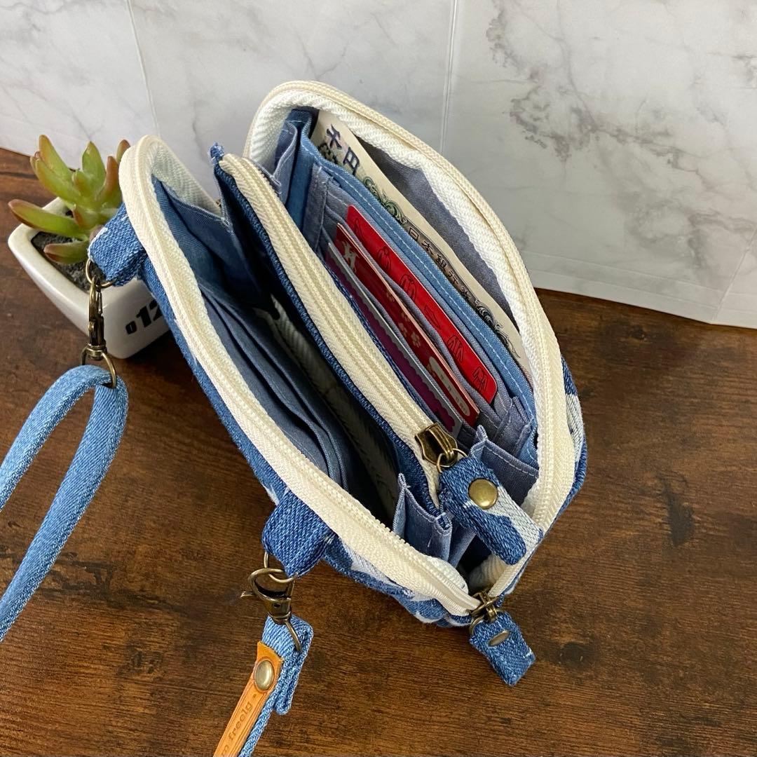 専用ページ*デニムリメイク【ショルダーバッグ＆スマホポーチ】ハンドメイド