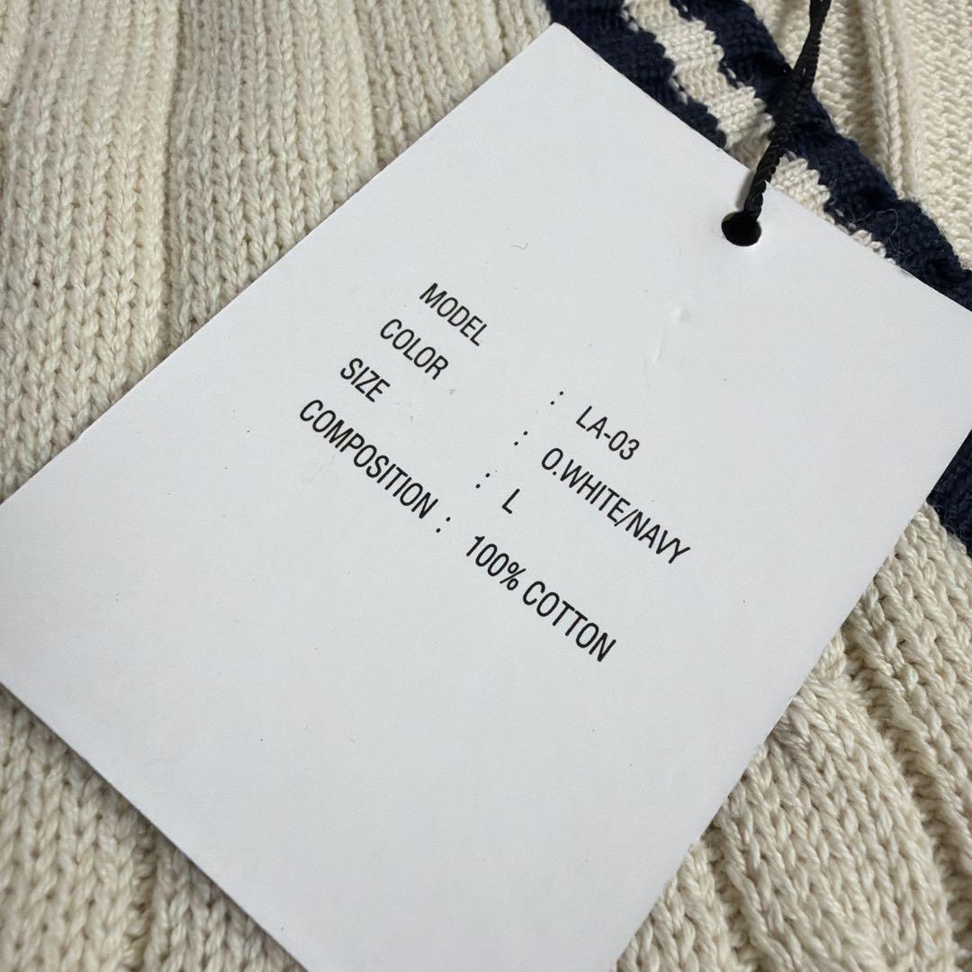 新品タグ付 イヴサンローラン チルデンニットベスト ケーブル編み YSLロゴ