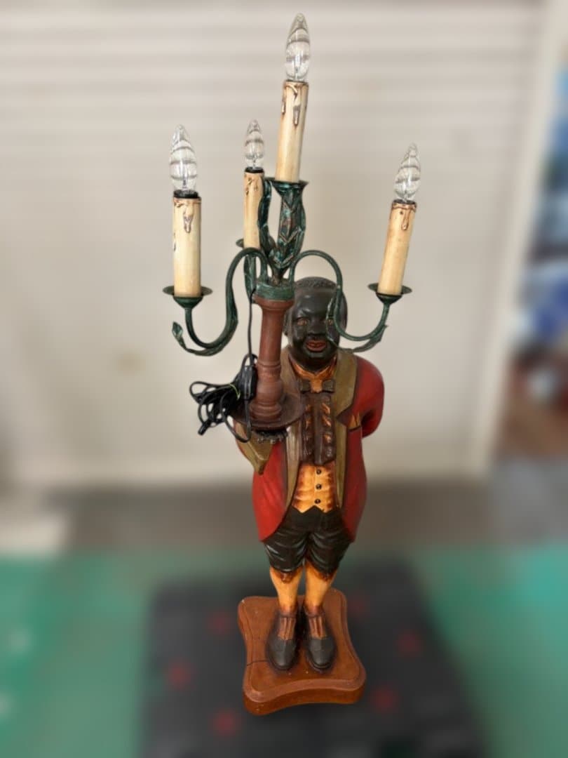 【極希少】 大型　19世紀様式　ブラックムーア　フロアランプ　スタチュー　動作◯