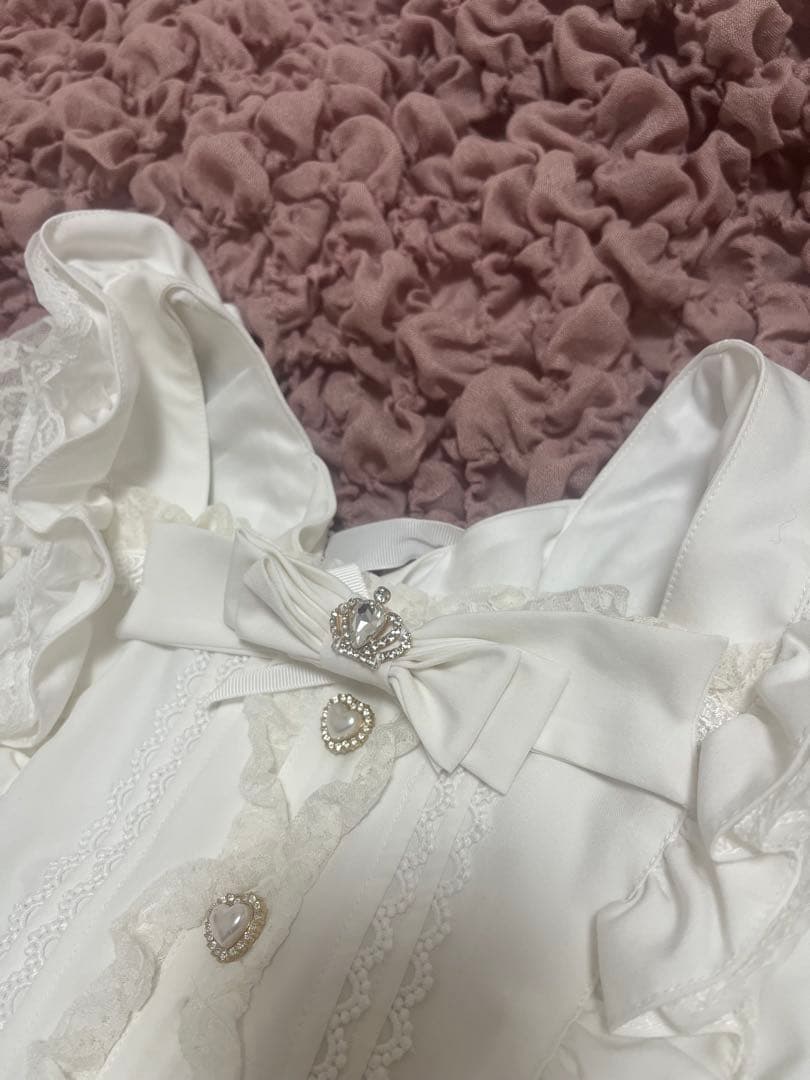 【LIZLISA】 ティアラリボンテ イアードワンピースホワイト