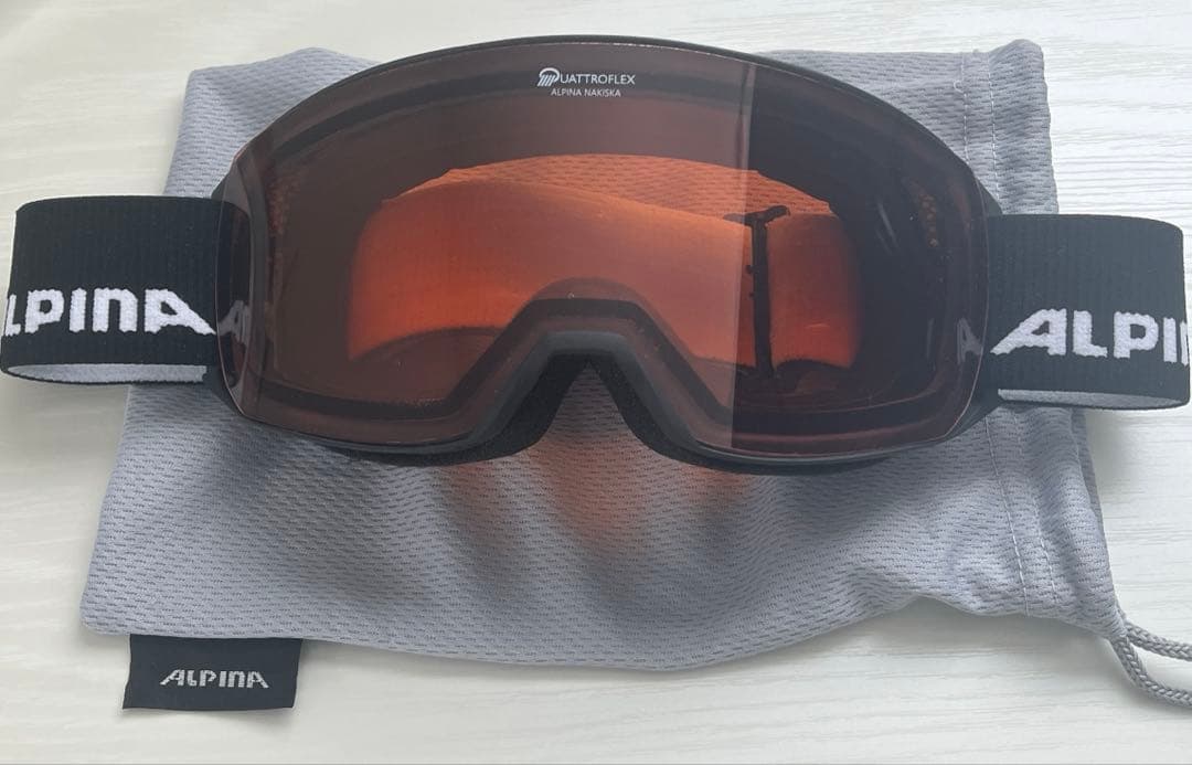 ALPINA オレンジレンズ ゴーグル 専用ポーチ付き