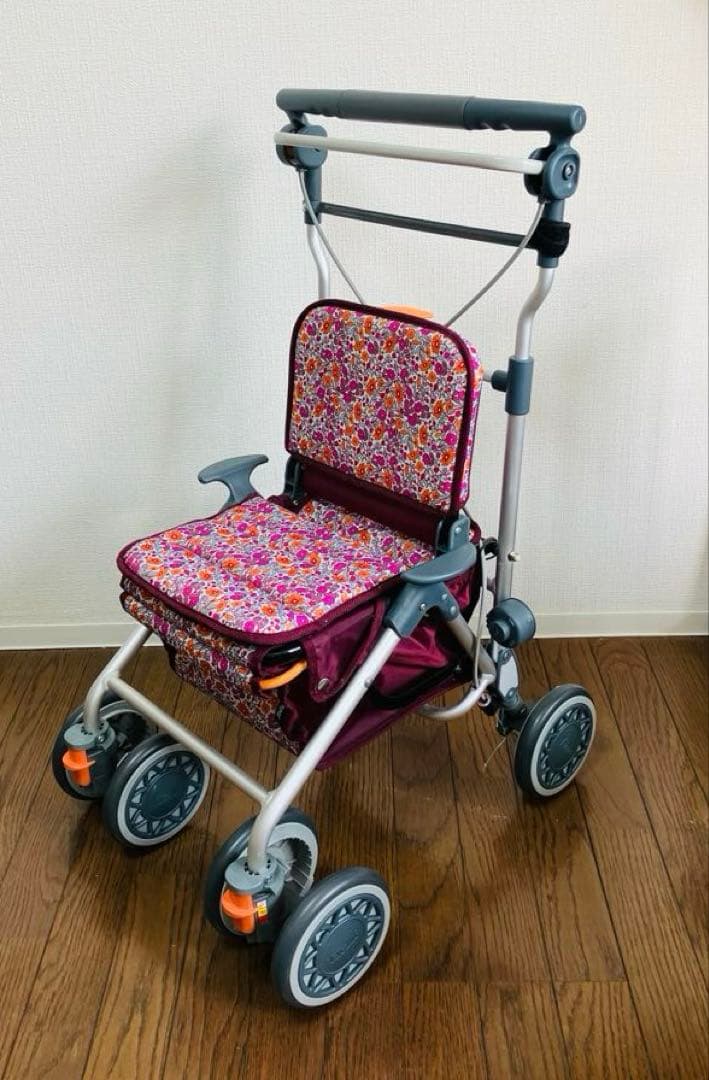 【美品】幸和製作所 カゴノアM シルバーカー ミドルタイプ レッド SLM05