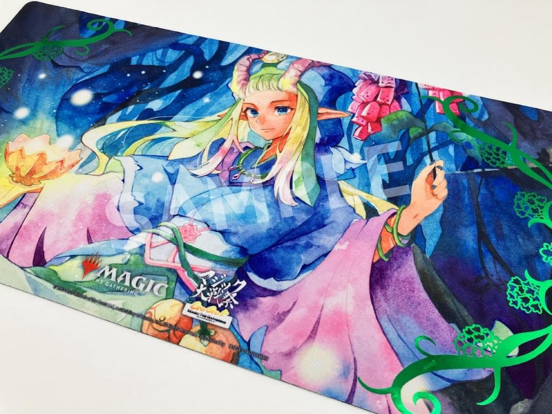 mtg マジック大戦祭　《花を手入れする者》箔押しプレイマット