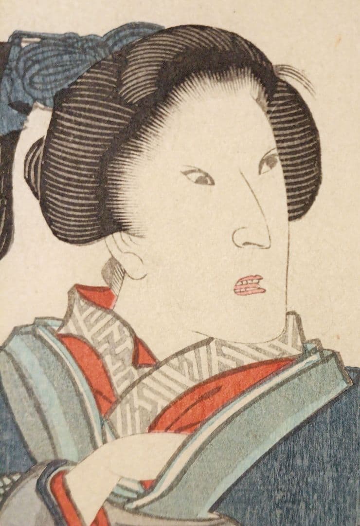 浮世絵版画、美人画、落合芳幾画 作品年月日は万延元年（1860)出版