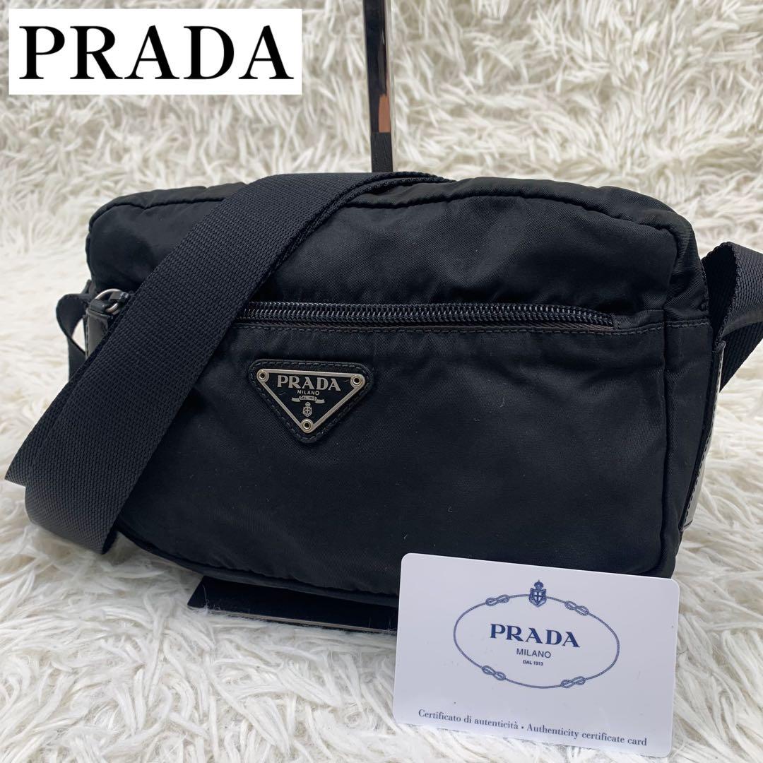 【✨美品✨】プラダ カメラバッグ 三角ロゴ ナイロン レザー ブラック