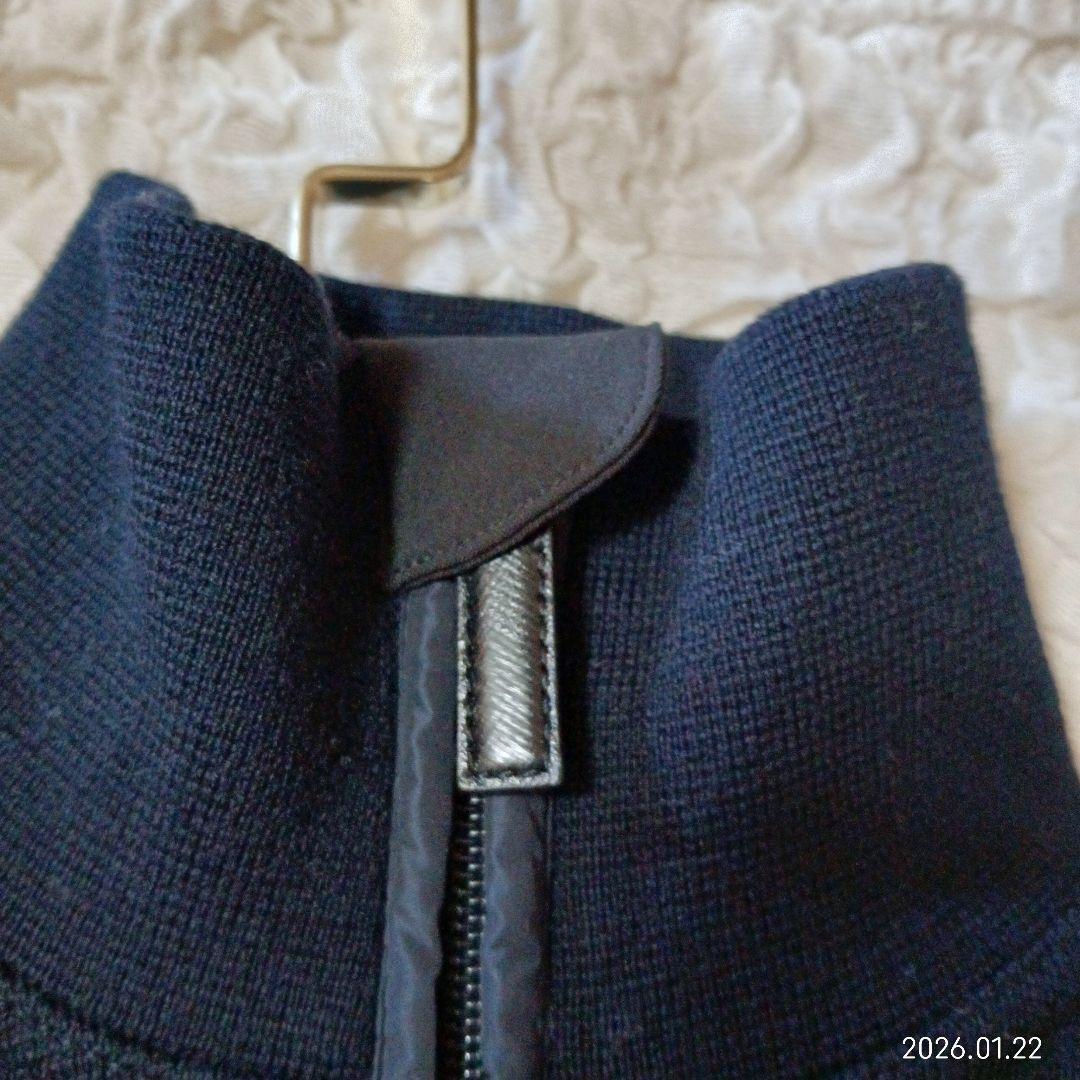 美品　プラダ　ウール　リブ　ジップアップ　ジャンパー