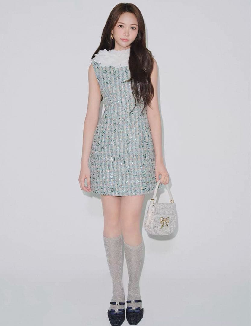 L.B CANDY STOCK フリルカラー付き2wayミニワンピース