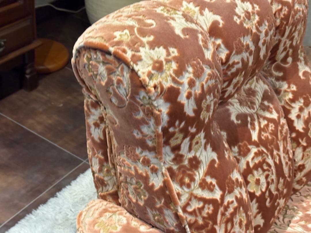 ソファ　ベロア　クラシック　金華山織　クラシカル　レッド　ヴィンテージ　IZ