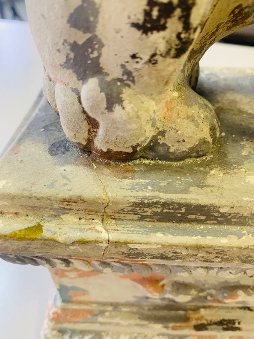 希少！中国唐時代中期黄釉獅子（時代保証）