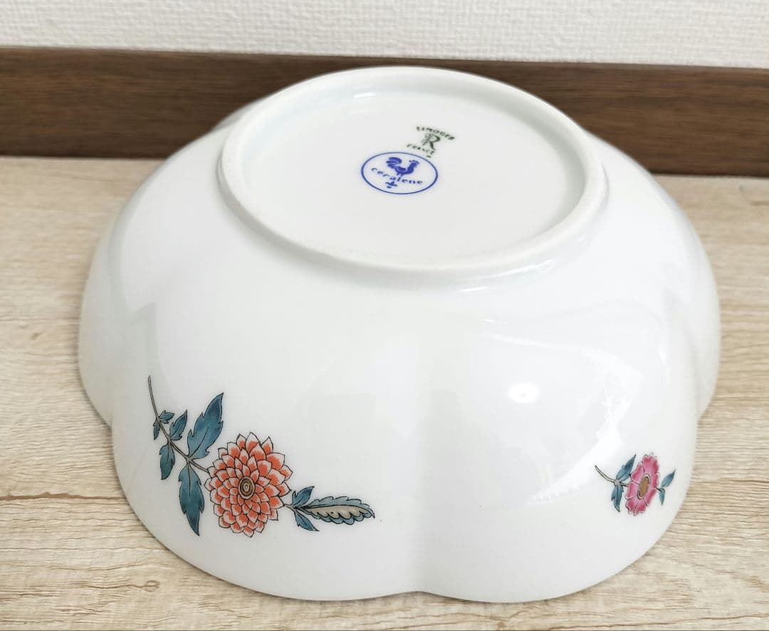 お値下げしました、3枚組　ヴィンテージ 　リモージュ　セラレンアネモネ　ボウル