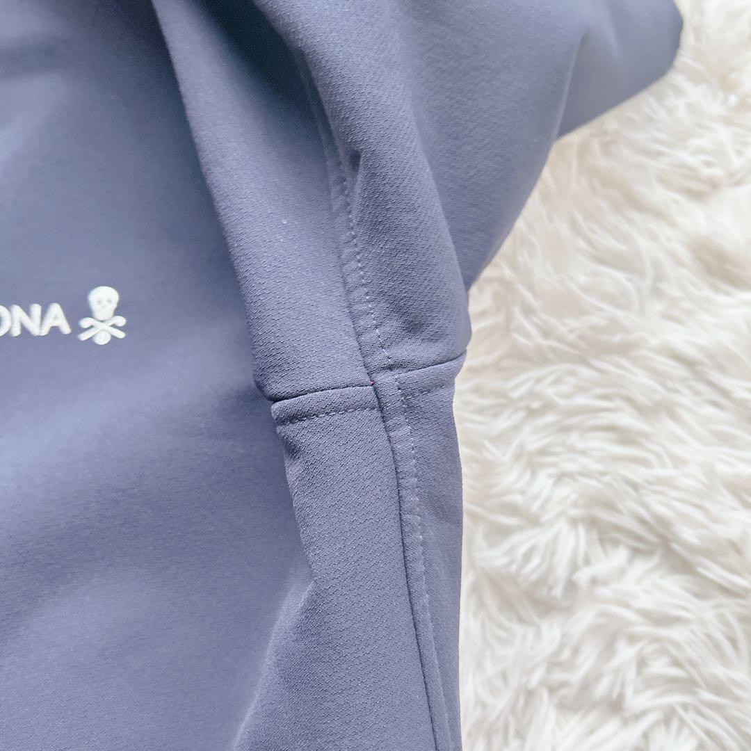 美品 マークアンドロナ ゴルフウェア 中綿ブルゾン 48 赤×紺 撥水 防寒