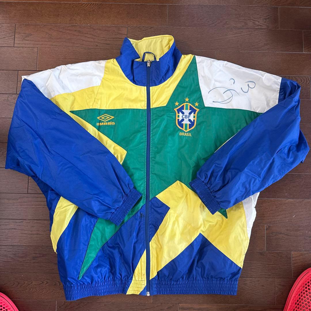 UMBRO ブラジル国旗カラー ピステジャケット Lサイズ　ジーコサイン入り