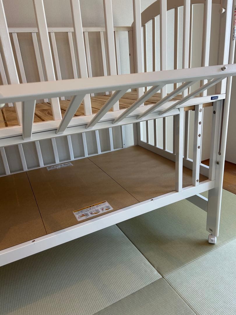 KATOJI ベビーベッド ハイタイプ　ホワイト 木製