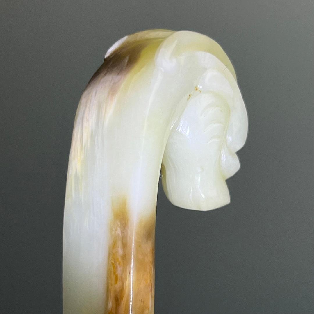 白玉龍帯鉤 清代 和田玉 古玉 古玉擺件 中国古玩 中国美術 唐物骨董 A912