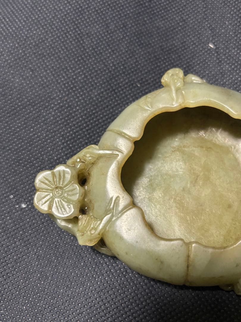 中国古美術品　清の時代　和田青玉 砡　筆洗　蘇工　188g
