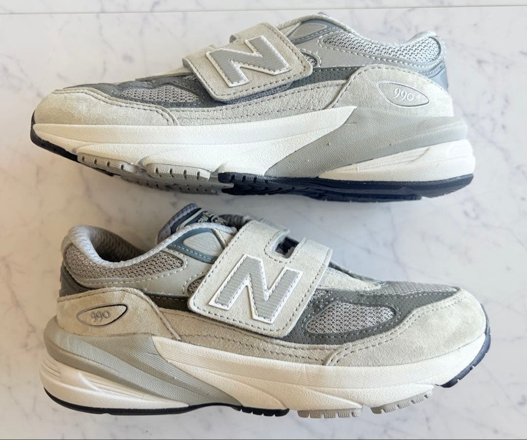 美品 new balance 990 v6 19cm kids m990gl6