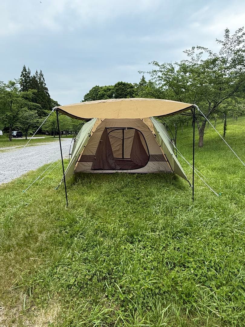 【前方ポール付】DODザワンタッチテントL タンカーキ4〜5名初心者簡単 廃盤品