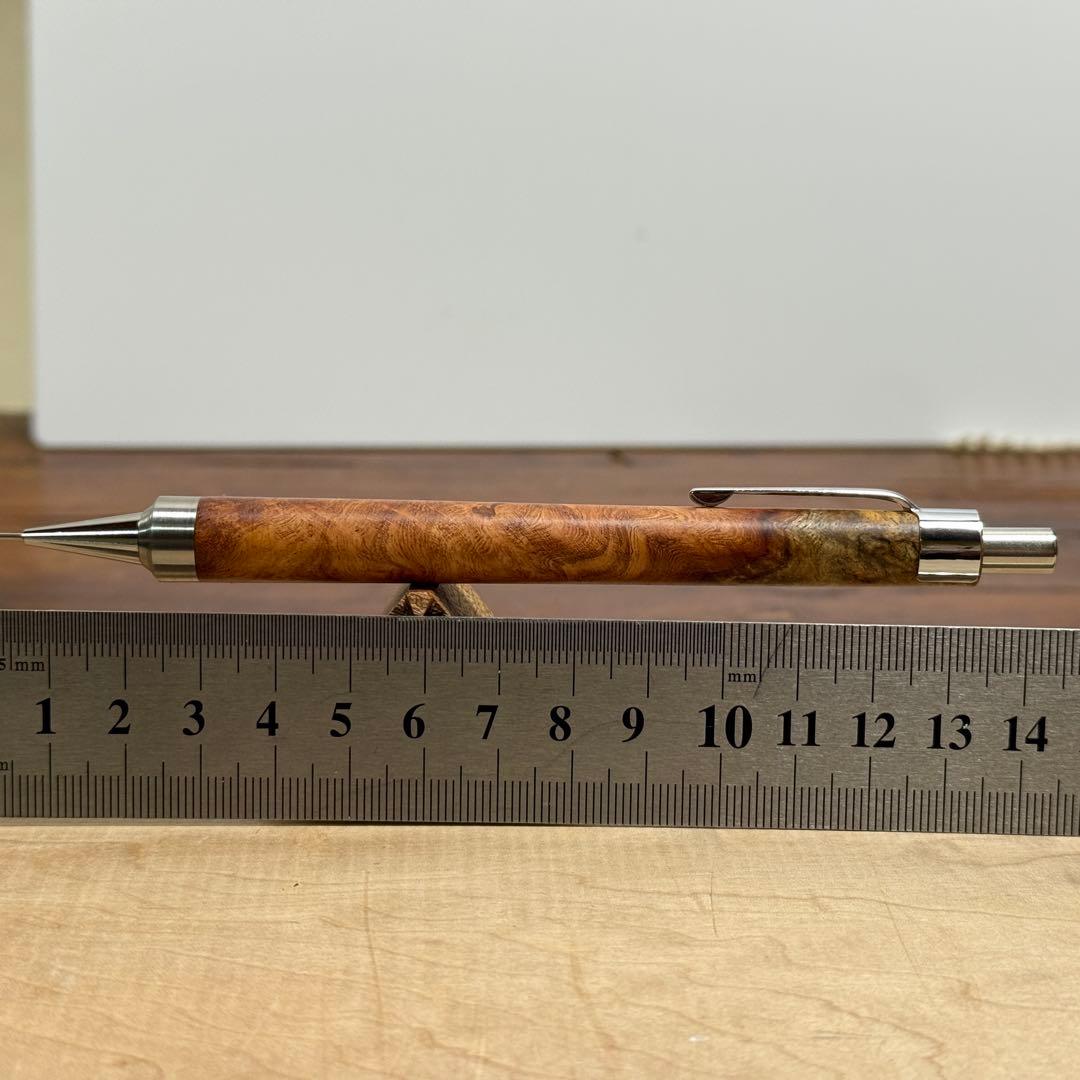 120花梨瘤　木製シャーペン　強低重心R ステンレス