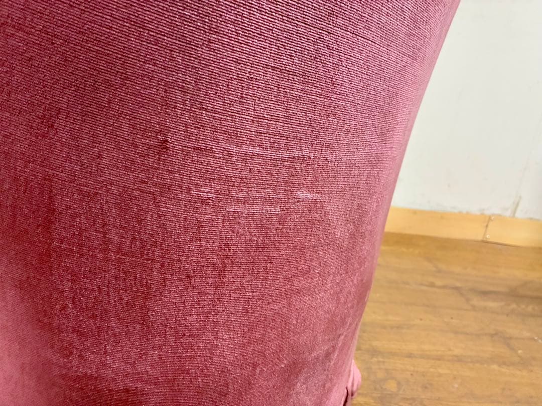 みるく☆管404☆イタリア製☆アンティーク☆ピンクファブリックソファー