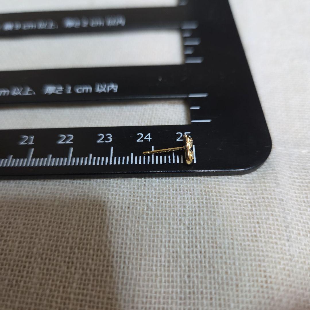 AHKAH K18YG ハート ダイヤ ピアス