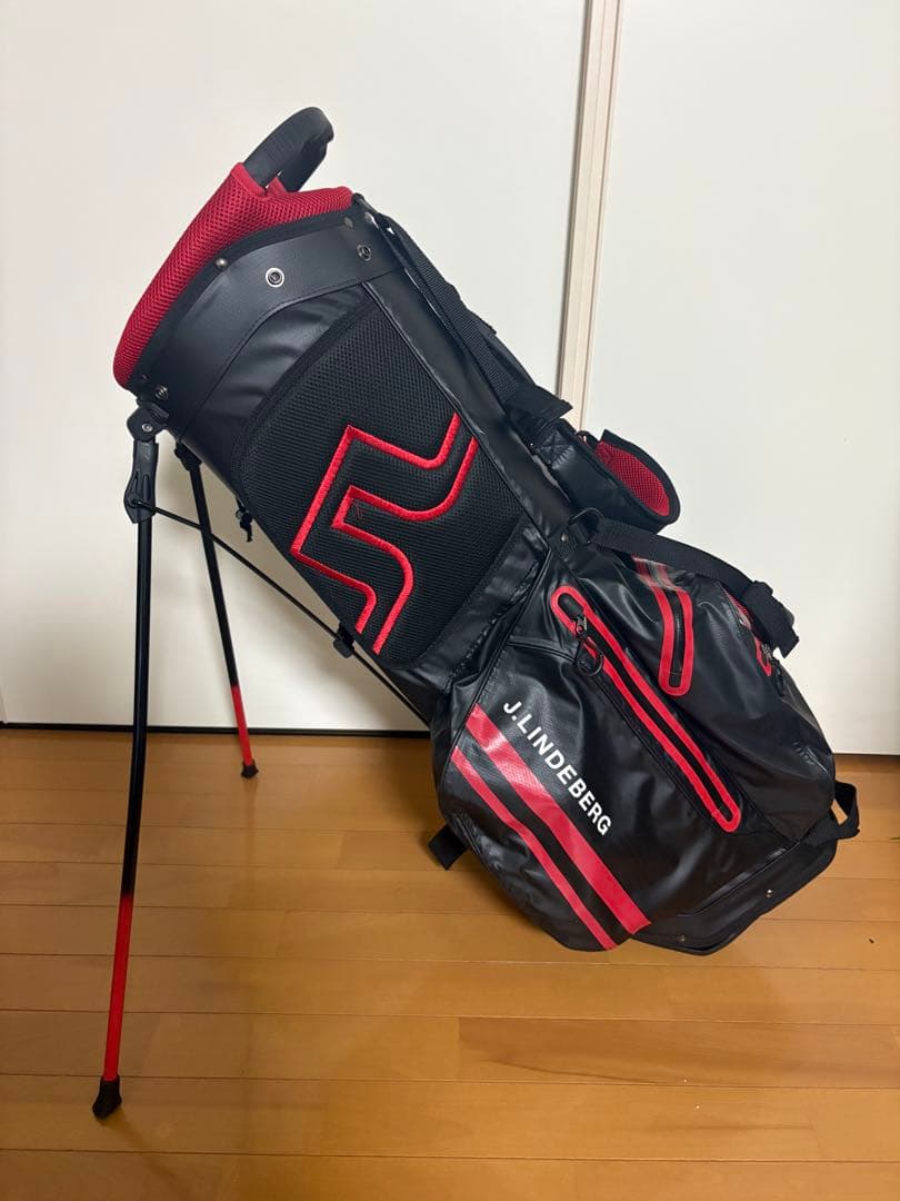 J.LINDEBERG キャディバッグ 黒/赤