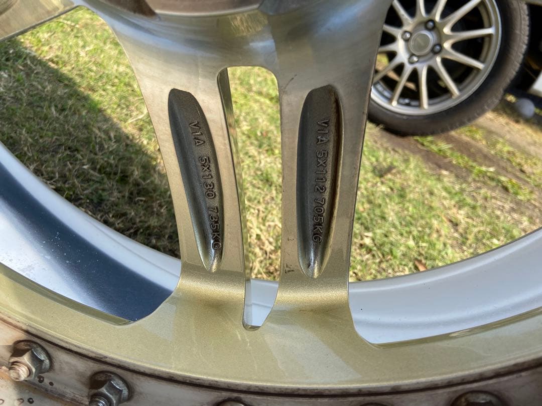 ゴールド 5スポーク ホイールセット 19インチ　ワーク