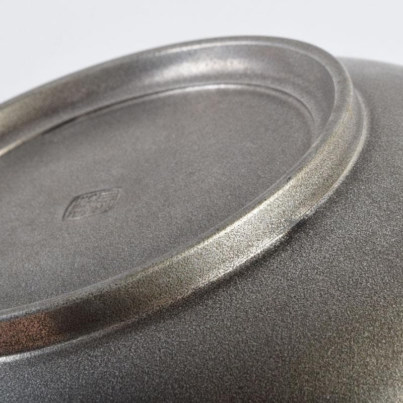 茶道具　古錫　三越製　花草文　菓子器　菓子鉢　時代箱付　V　9135