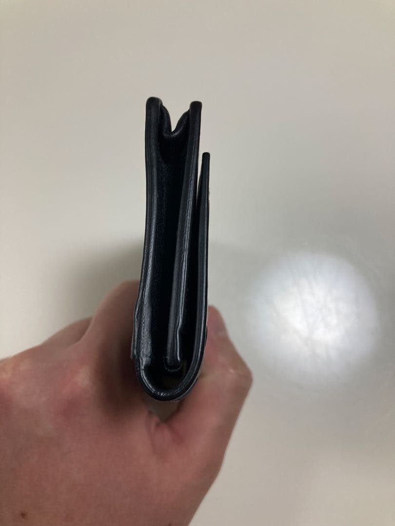 【美品】BOTTEGA VENETA ブラックレザー名刺入れ