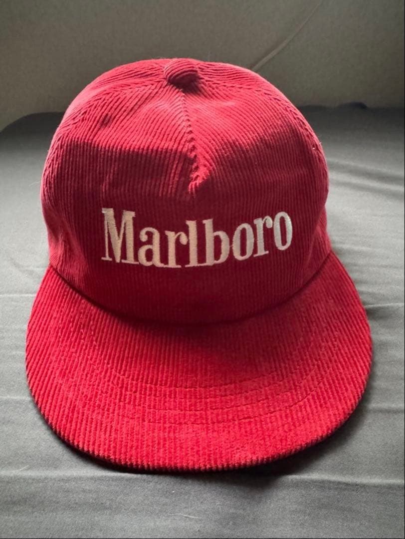 レア marlboro cap hat corduroy コーデュロイ 赤