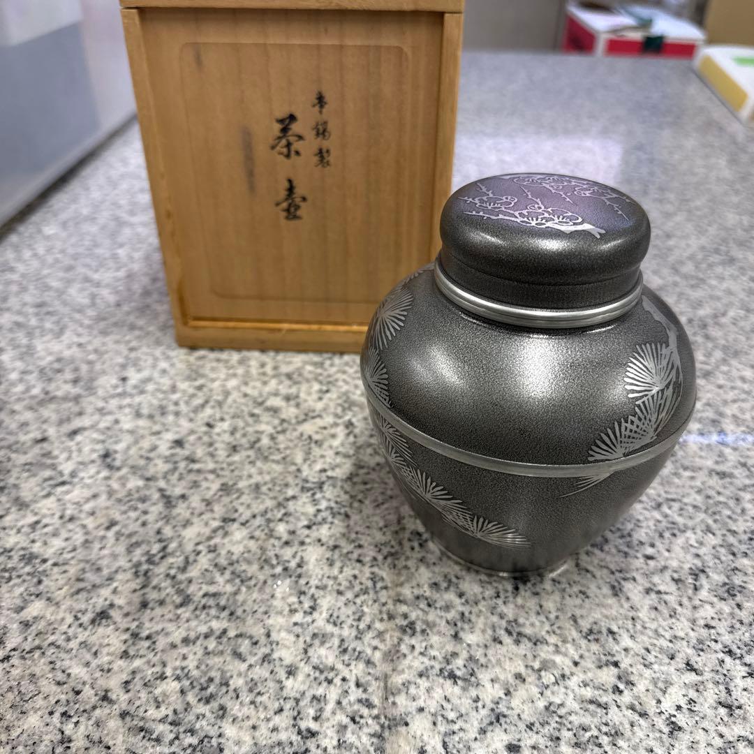 本錫製 茶壷 工芸品 アンティーク 茶道具 茶入れ 小物 格安