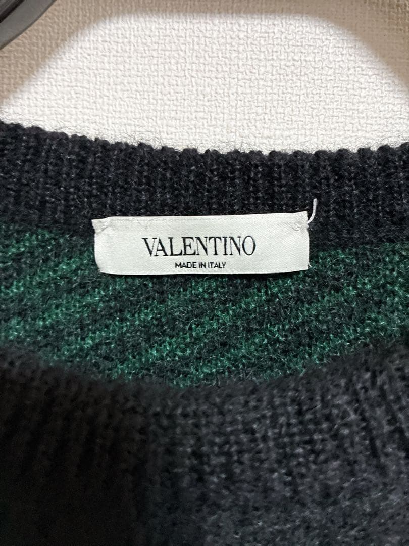 VALENTINOバレンティノモヘアチェックニットセータープルオーバーバレンチノ