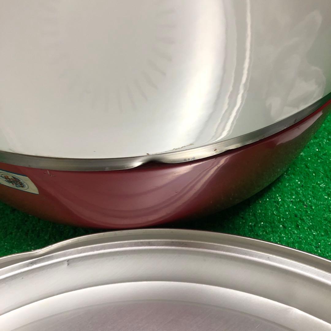 大型ガス釜 ホワイト/レッド