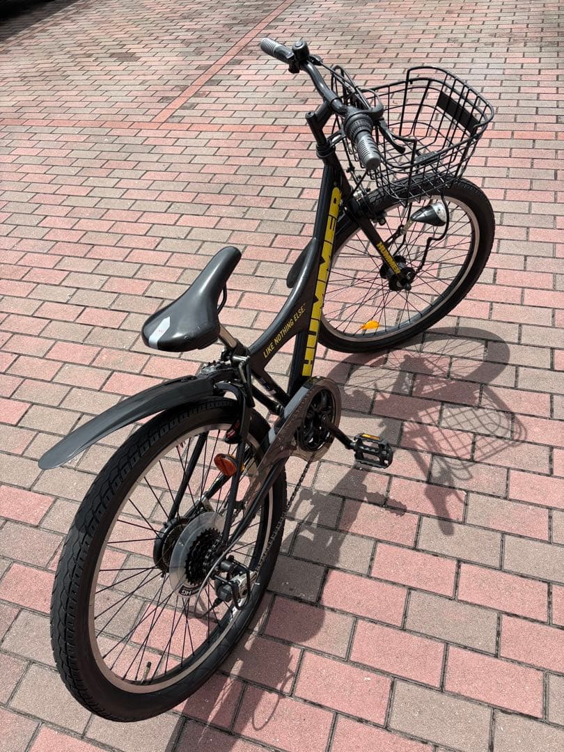 HAMMER ブラック キッズサイクル前カゴ付き(24㌅)お引き取り/配達も可能