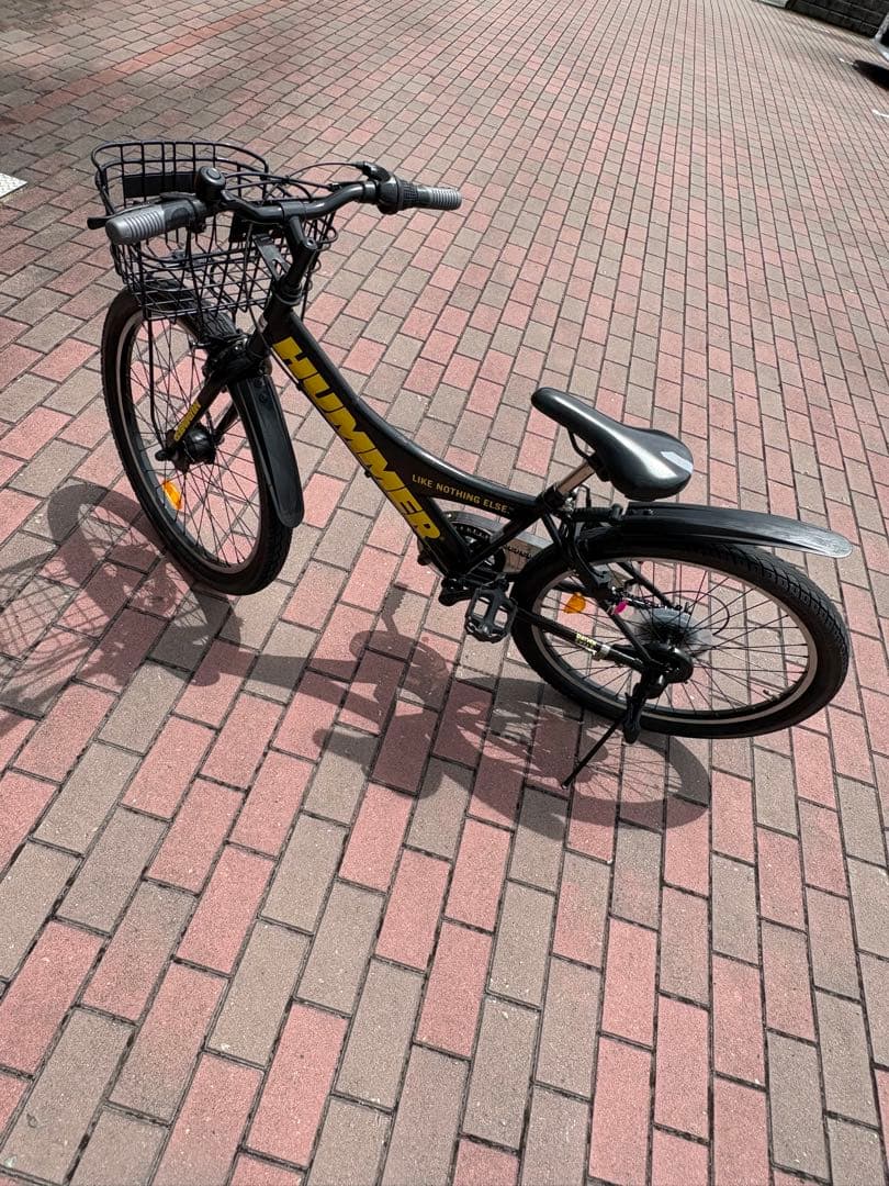 HAMMER ブラック キッズサイクル前カゴ付き(24㌅)お引き取り/配達も可能