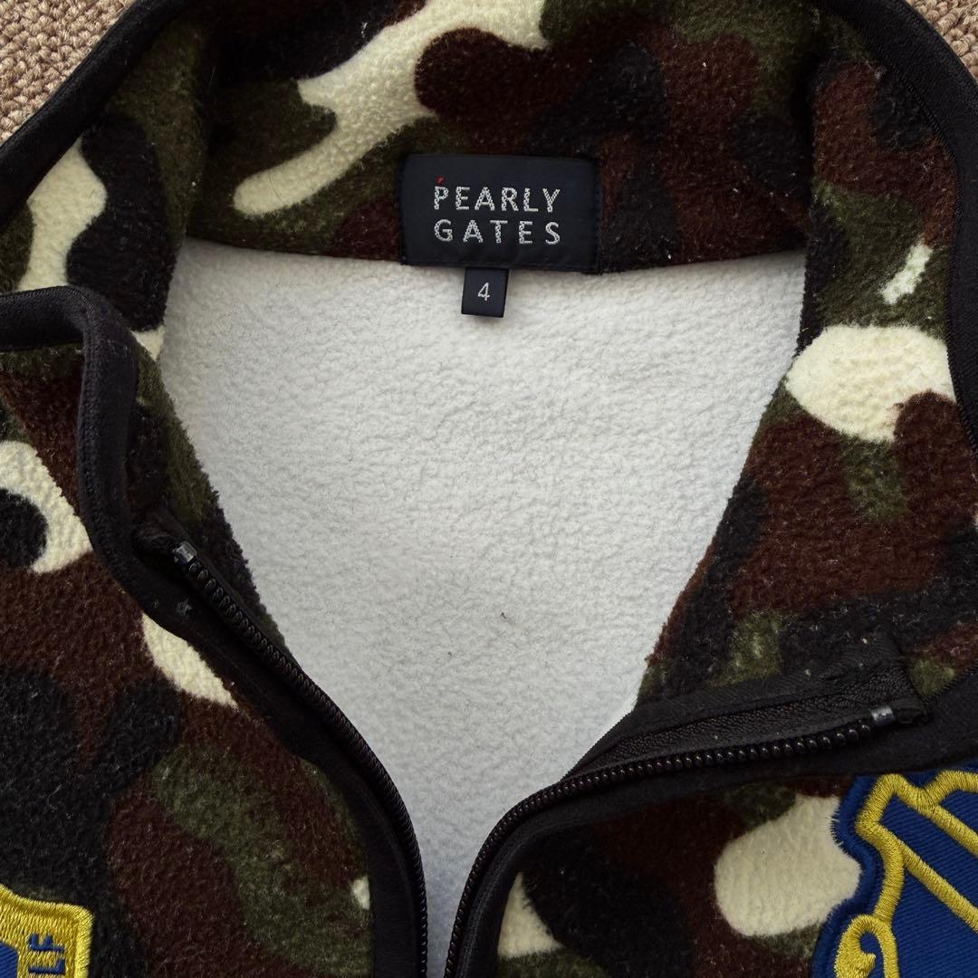 パーリーゲイツ　フリース　ジャケット　迷彩　カモフラ　サイドロゴ　M〜L相当　4