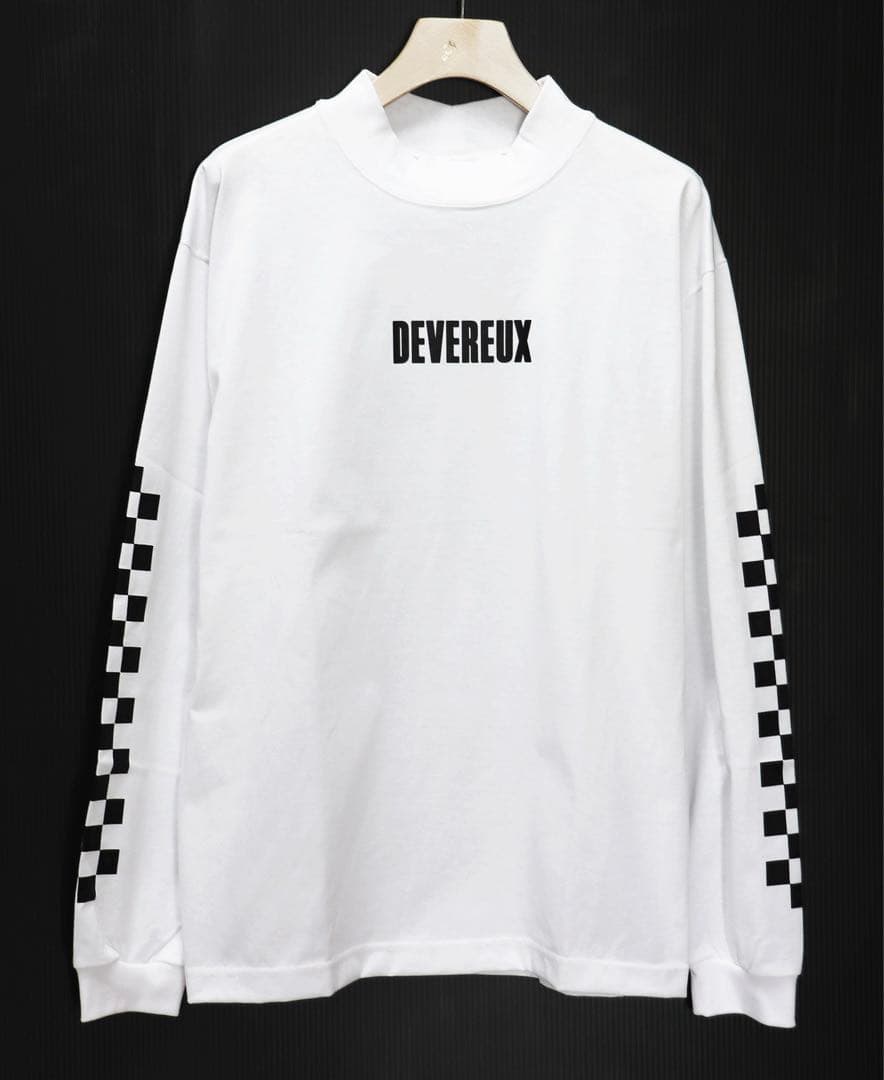 《デヴァローゴルフ》未使用 ロゴアソート チェッカーモックネックシャツ M