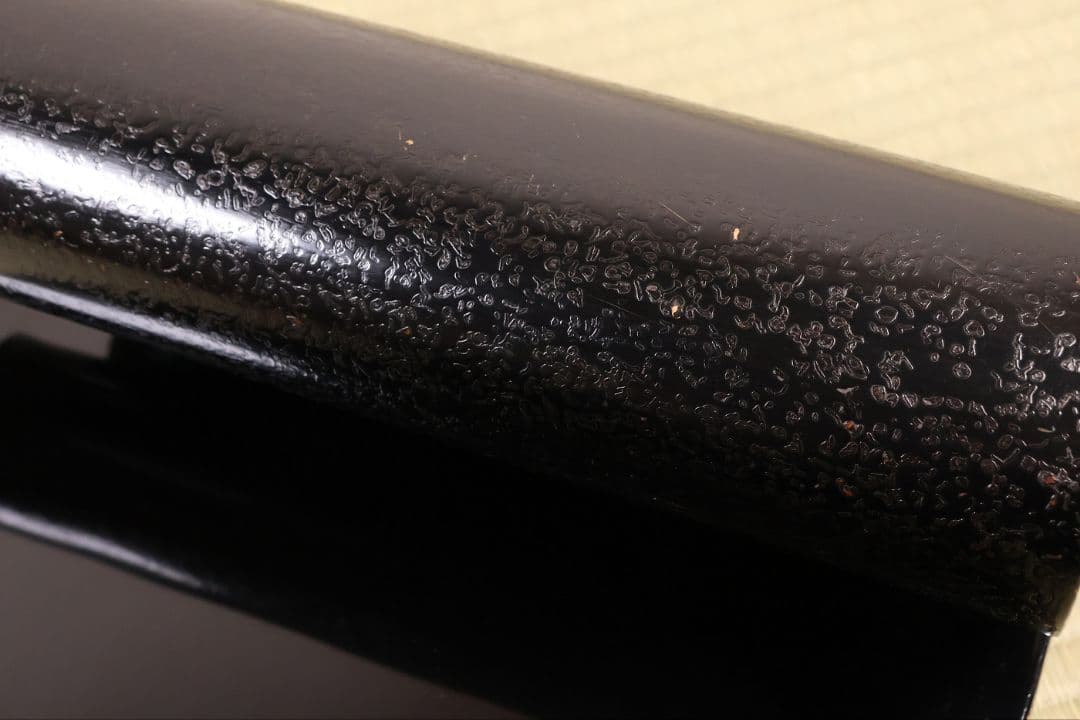 木製 漆塗 巻足 平卓 金蒔絵 丸菊 桐唐草 黒塗 漆芸 花台【MB106】