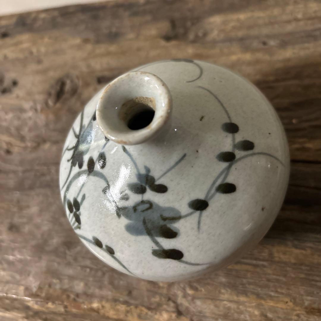 古伊万里染付油壷　②江戸時代　骨董　民芸　古道具　アンティーク検:白洲正子　李朝