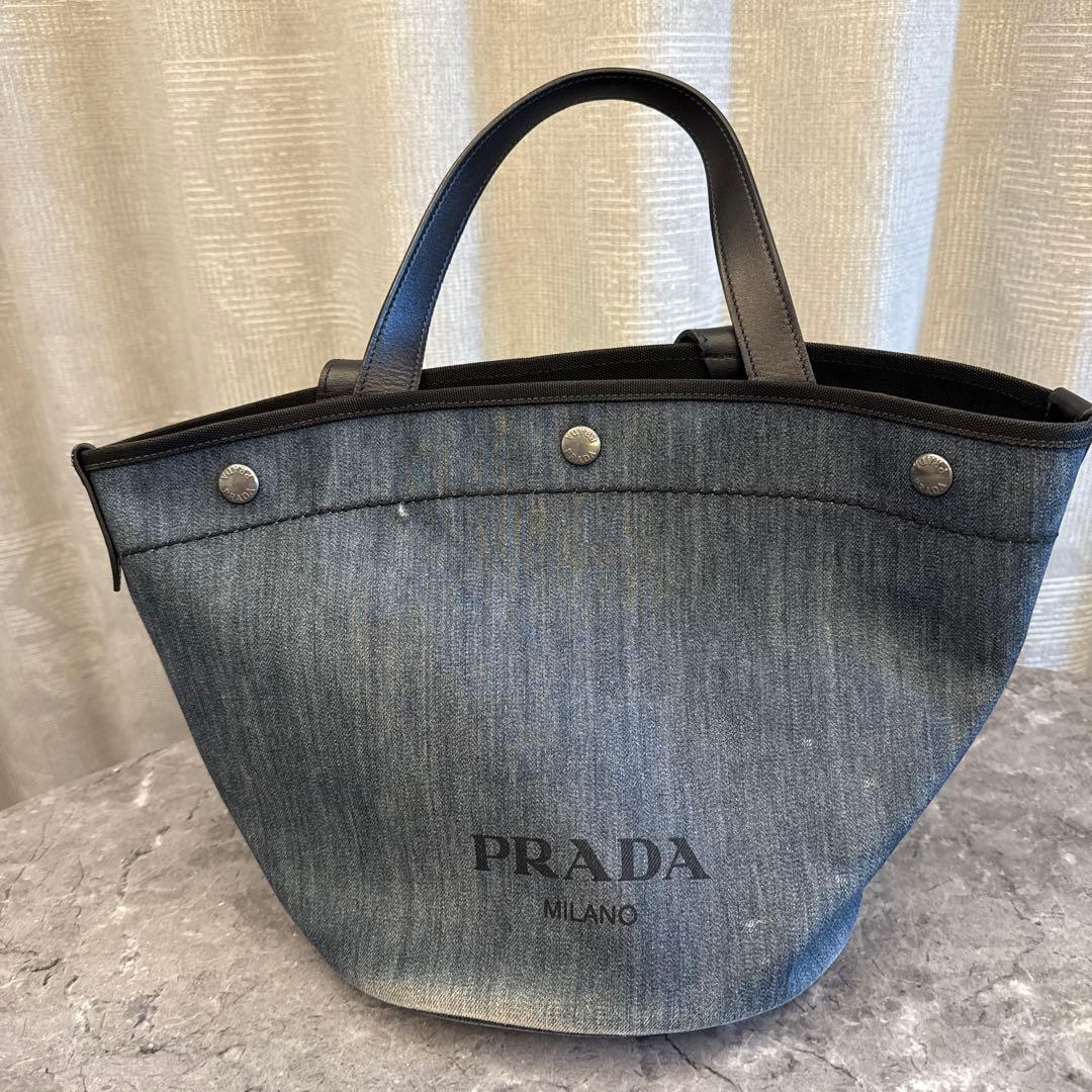 PRADA プラダ バケツ型 ハンドバッグ デニム
