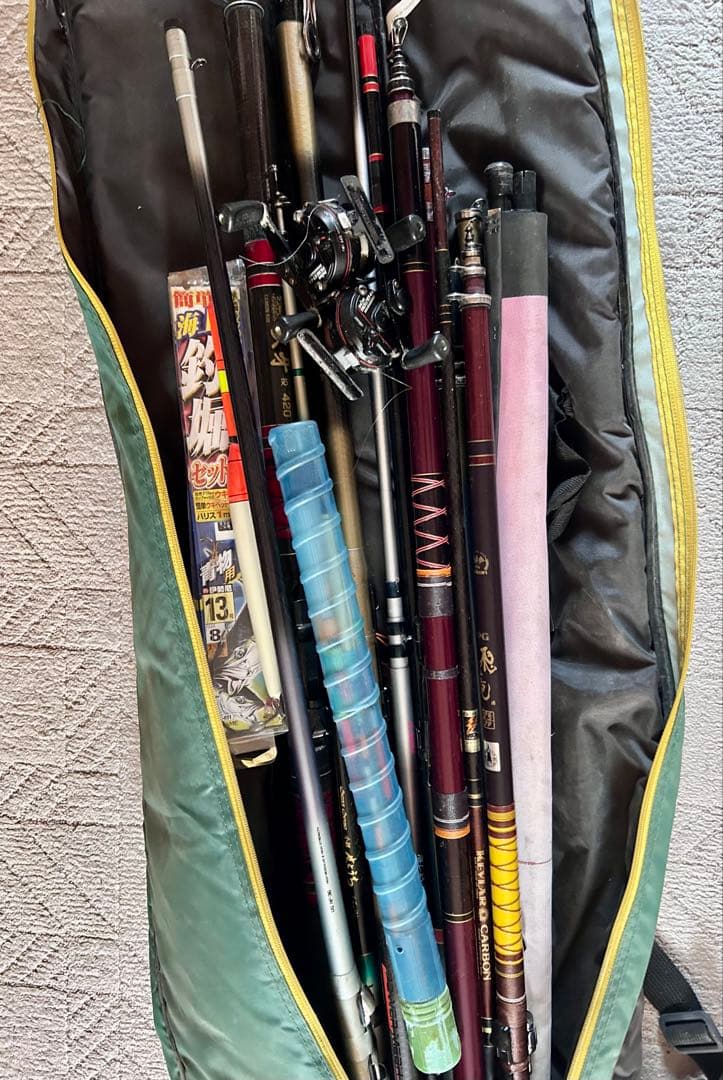 複数本(11本)チヌ竿他/浮/リール2点 ダイワ / シマノ等1式《現状渡し》