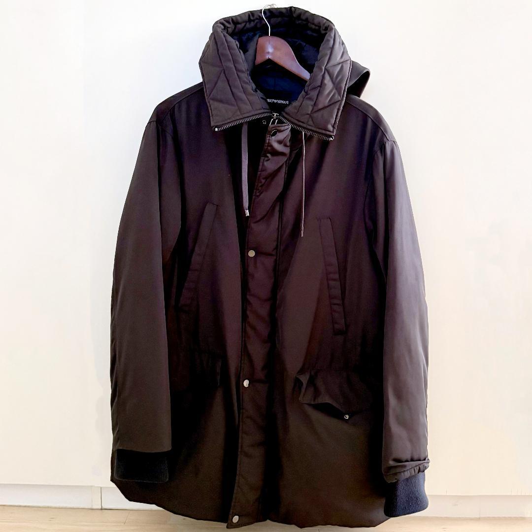 【美品・Lサイズ】EMPORIO ARMANI ダウンジャケット・グレーネイビー