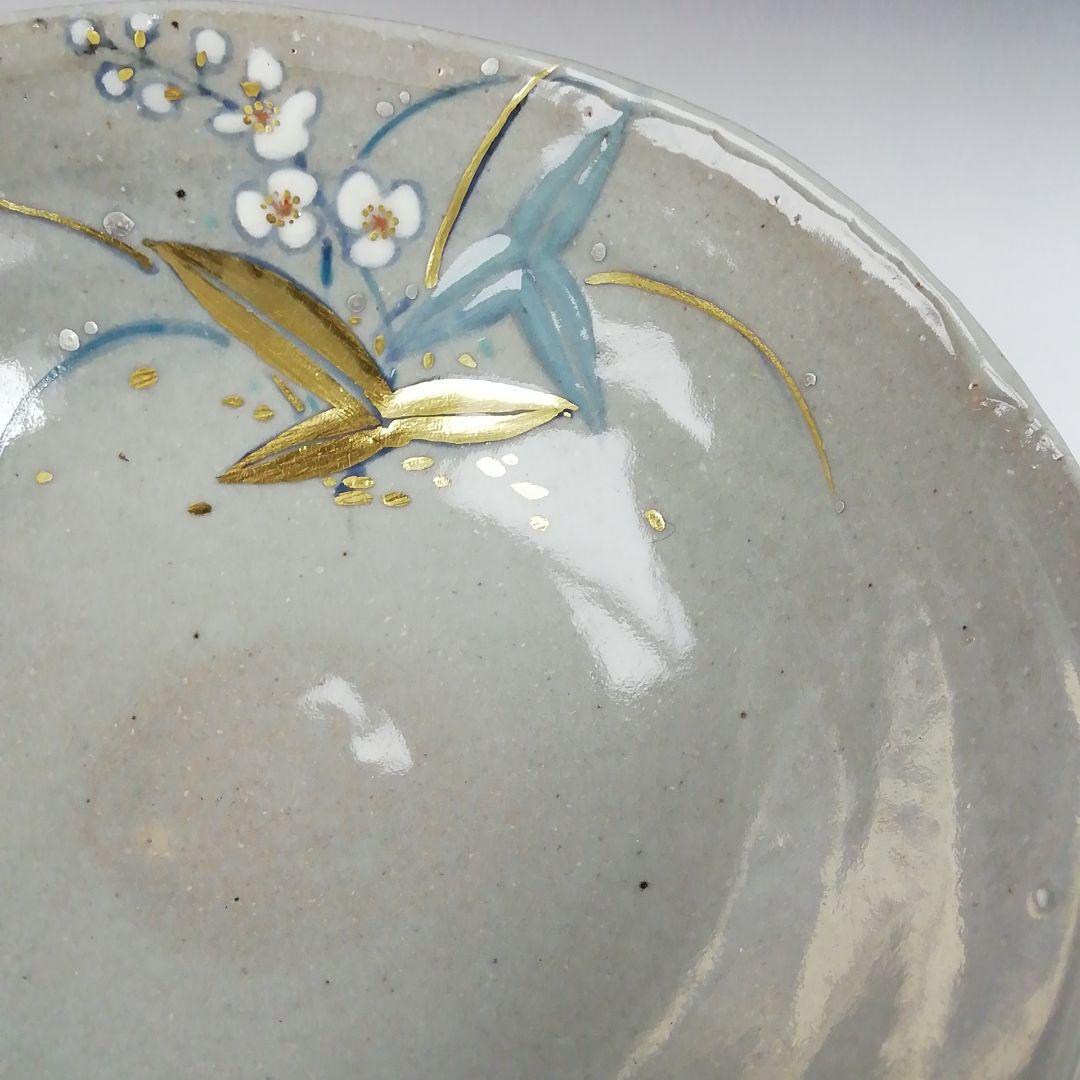 Ｔ６１８　茶碗　『沢瀉絵』『山川巖 造』　共箱　抹茶碗　茶道具