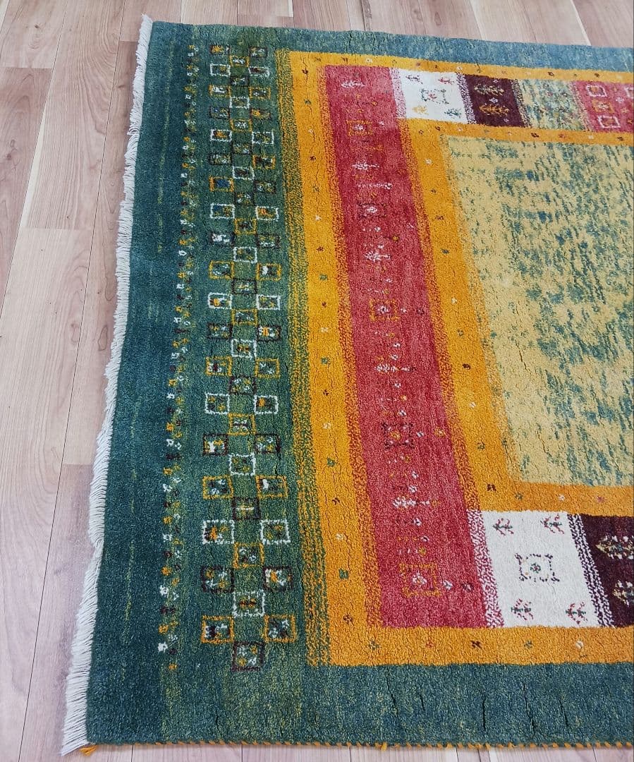 Y2874 ペルシャ絨毯 ギャッペ SHIRZA シラーズ産 ウール100％