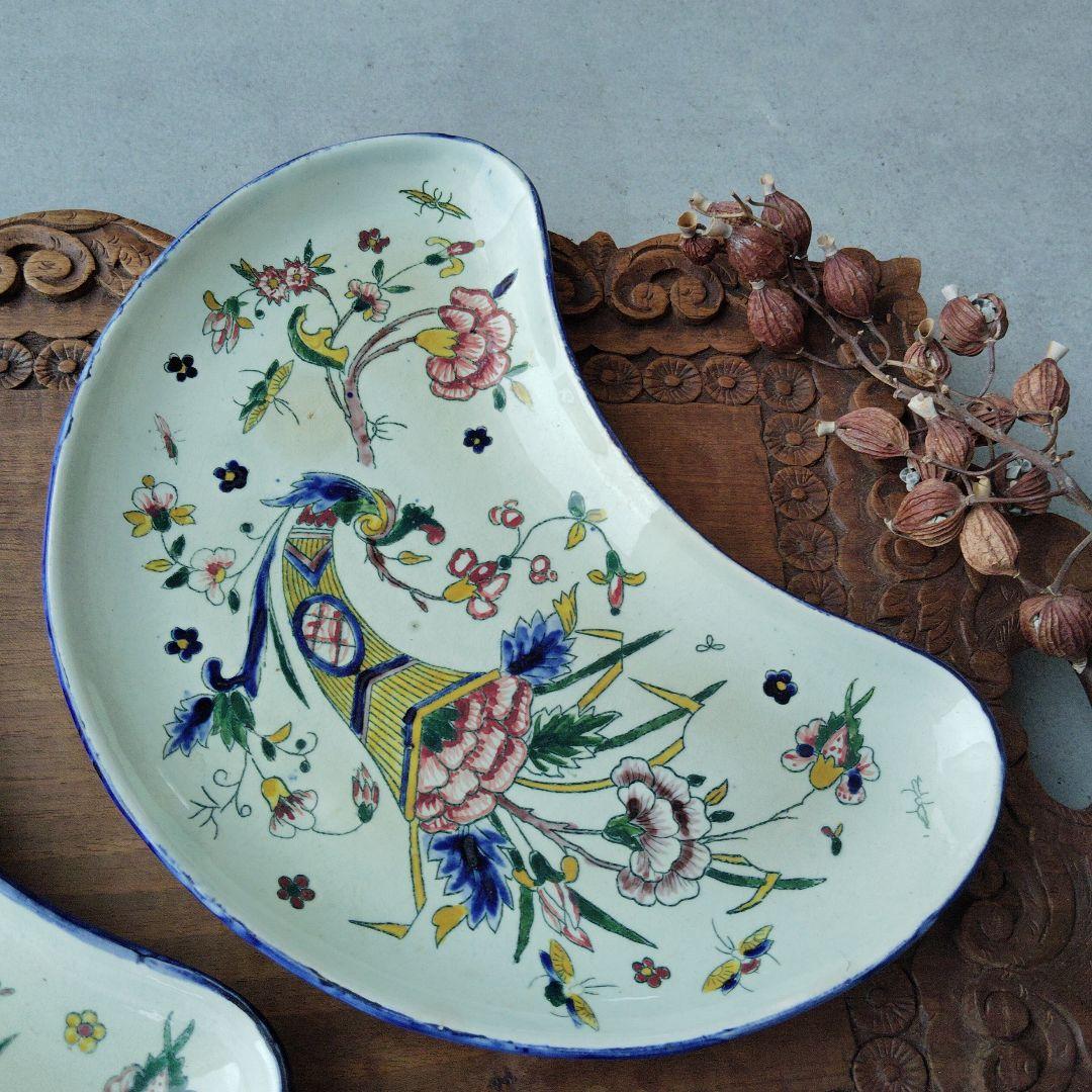 GIEN ジアン シノワズリプレート2枚セット　 フランスアンティーク