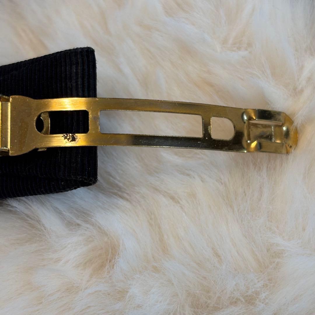 フェラガモ ヴァラリボン バレッタ ブラック　黒　 ゴールド金具 箱付き