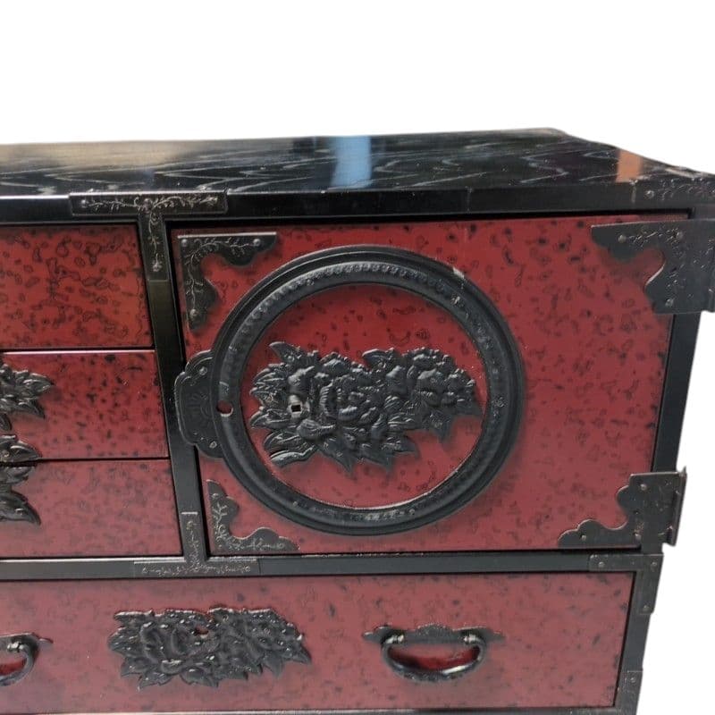 仙台箪笥　アンティーク　国産　木地呂漆塗り　和家具　モダン　和箪笥　小タンス