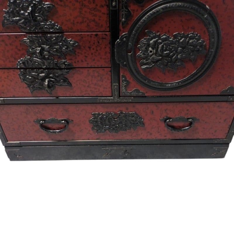 仙台箪笥　アンティーク　国産　木地呂漆塗り　和家具　モダン　和箪笥　小タンス