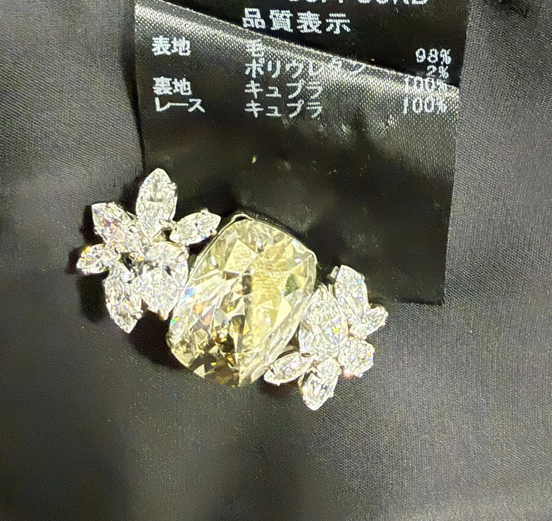 美品★FOXEYフォクシー ウール胸元リボンチャコールグレーワンピース希少42