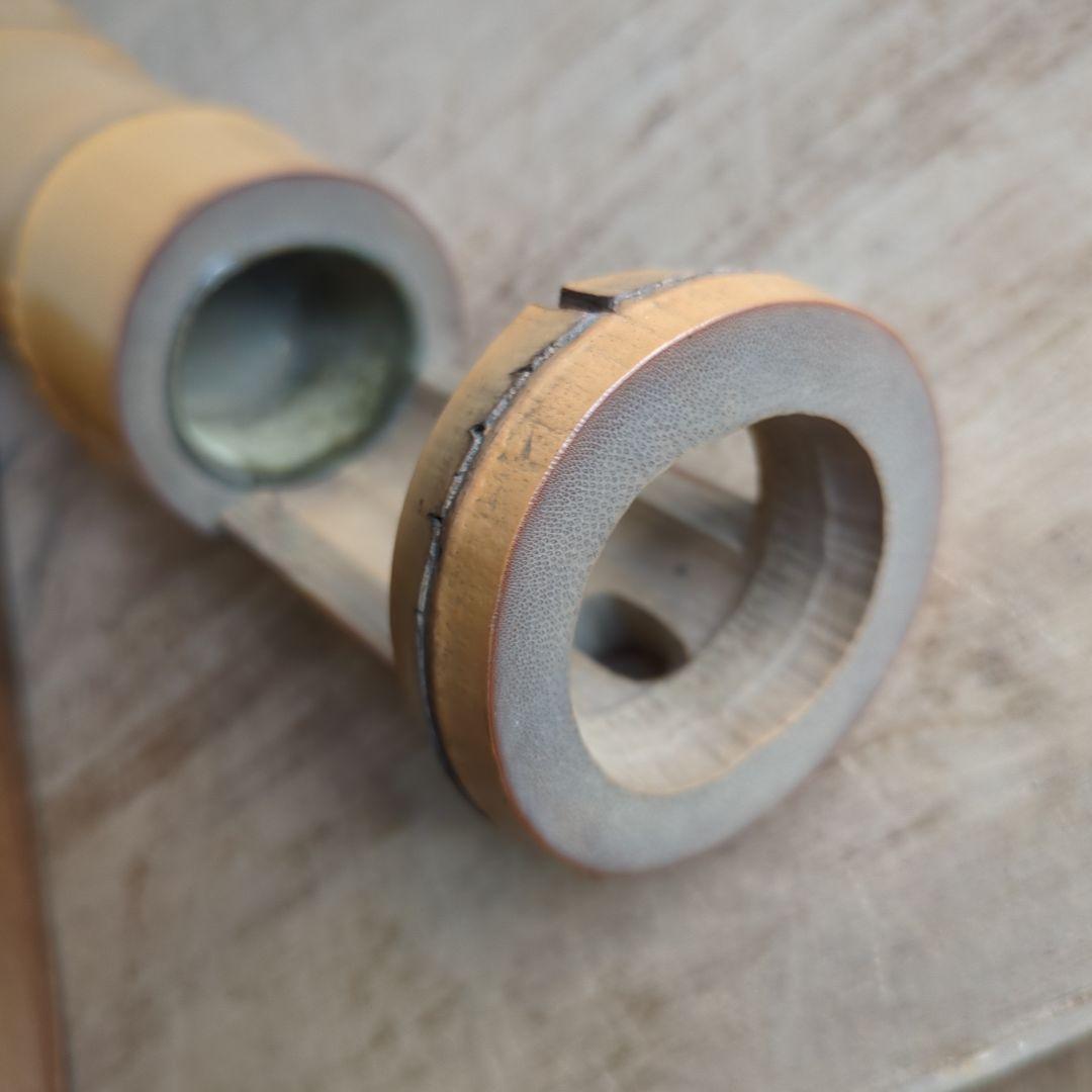 骨董 一重切 堀之内宗完 花押 花入れ 掛け花 竹細工 木箱 茶道具